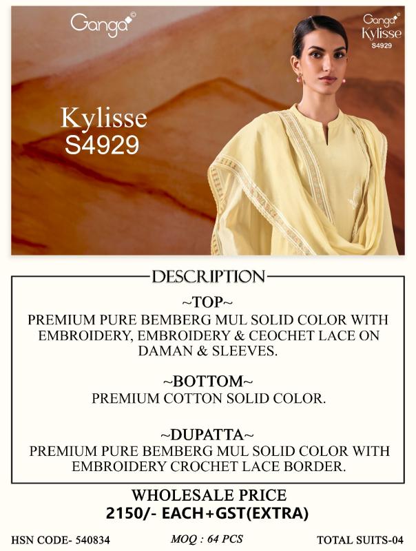 Ganga kylisse 4929 wholesale dress material shops at hyderabad telangana